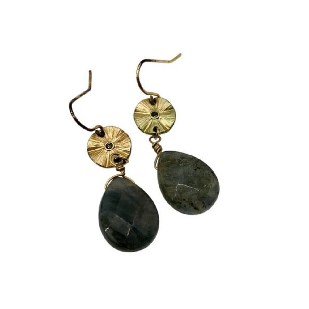 Stone Dangle Gold Earrings‎